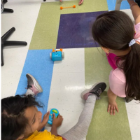 Students testing robots